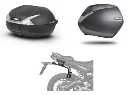 AKCE - BENELLI - Sada plastových kufrů SH36+SH47 (černá/bílá) pro BENELLI TRK 702/702X