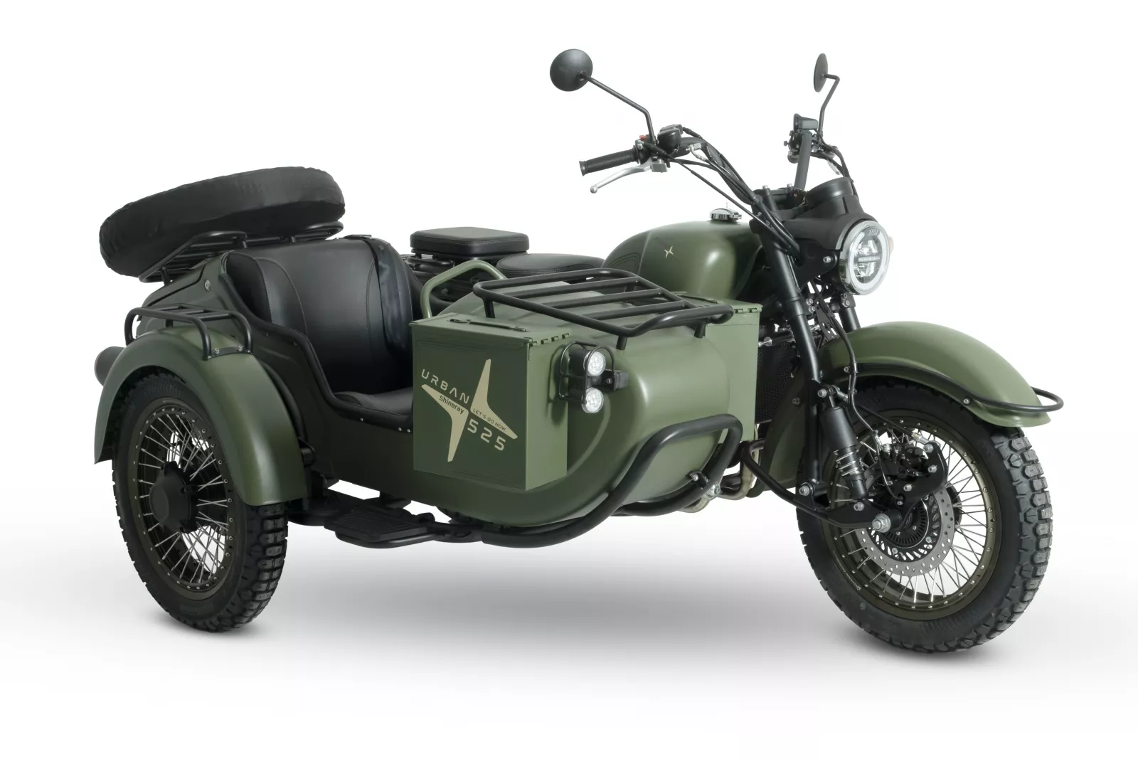 SWM SIDECAR 525 Military Green – Robustní off-road motocykl s postranním vozíkem