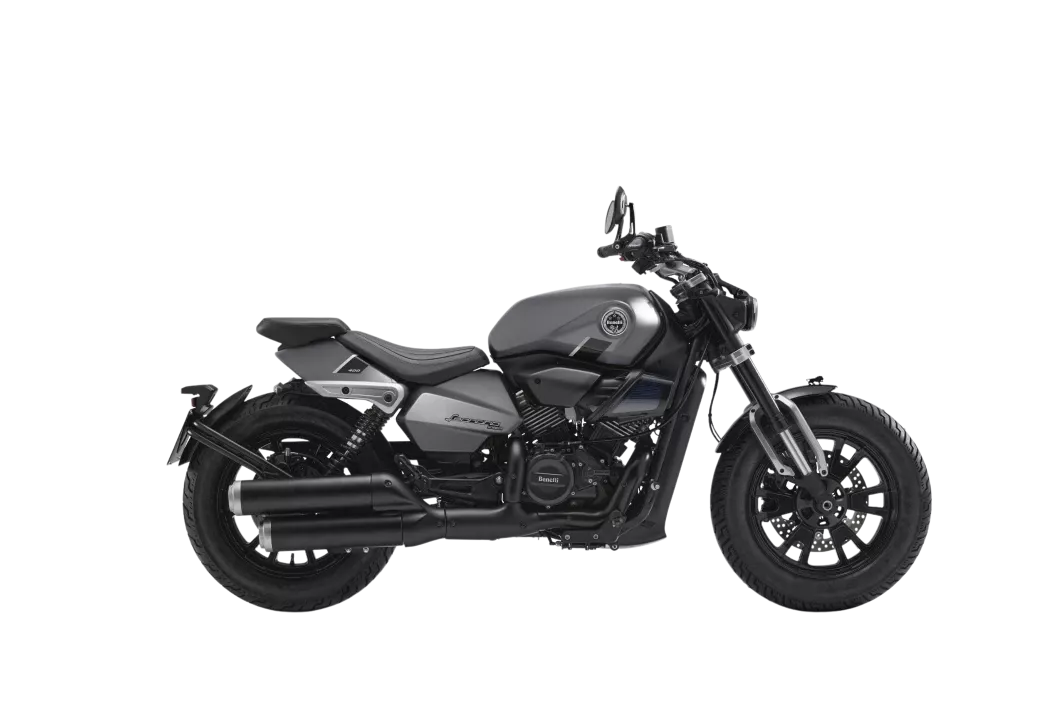 LEONCINO BOBBER 400 ONIX GREY - bobber s V‑twin 384,5 cm³, řemenovým pohonem, TCS a ABS, 16" kola s vysokoprofilovými pneu a sedlem 730 mm BENELLI