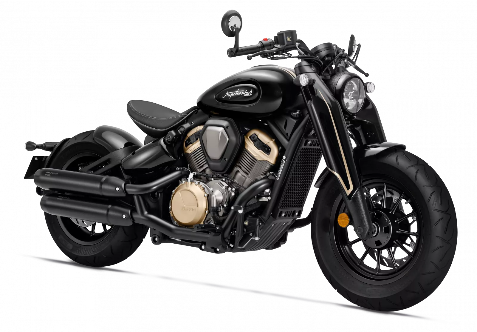 NAPOLEONBOB 500 Černá / černé ráfky - stylový bobber motocykl BENDA