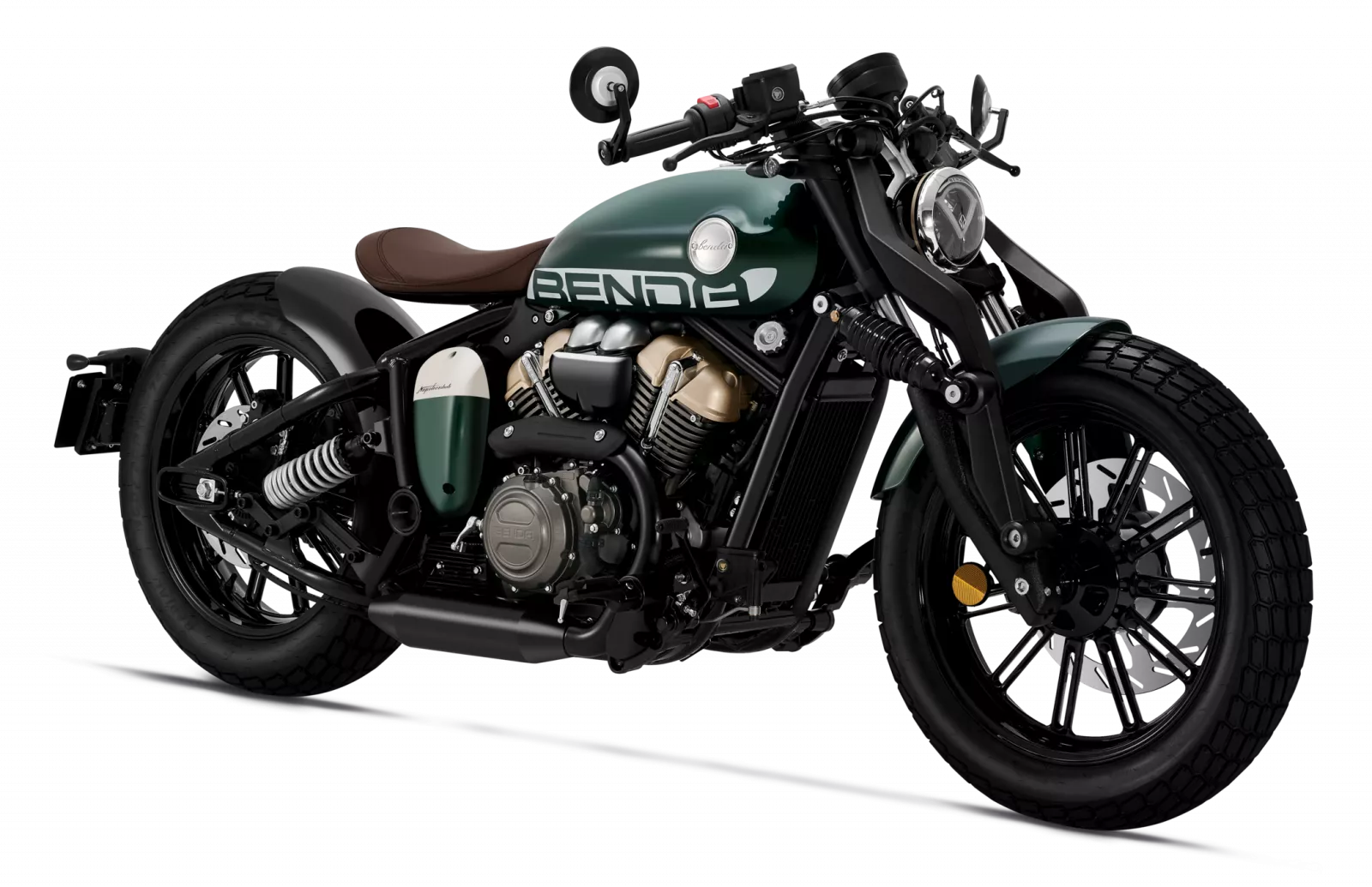 NAPOLEONBOB 250 ZELENÝ - Bobber s chromovanými prvky BENDA MOTOR