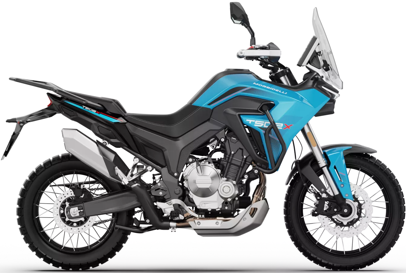 T 502X MODRÁ – nový adventure motocykl 486 ccm MORBIDELLI