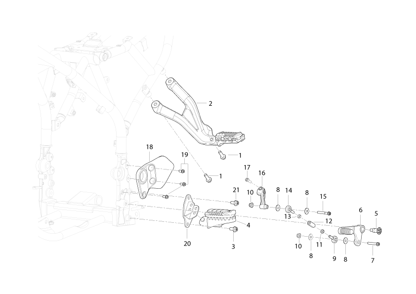 Náhradní díly pro BENELLI BKX 125 EU5 PLUS 2026 - T024 - Levá stupačka - rozkres