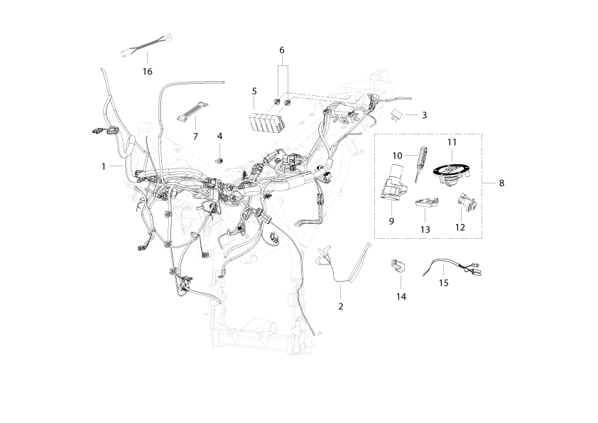 Náhradní díly pro BENELLI BKX 125 EU5 PLUS 2026 - T033 - Elektrický systém - rozkres