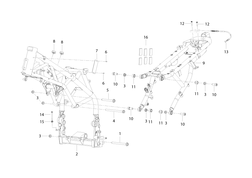 Náhradní díly pro BENELLI BKX 125 EU5 PLUS 2026 - T022 - Rám - rozkres
