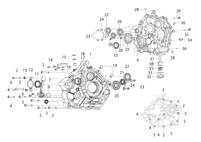 Náhradní díly pro BENELLI BKX 125 EU5 PLUS 2026 - T005 - Kliková skříň - rozkres