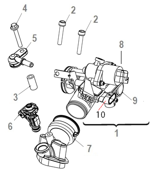 Náhradní díly pro KEEWAY FACT EVO 125 2021 - E14 - Sací potrubí a škrticí klapka - rozkres