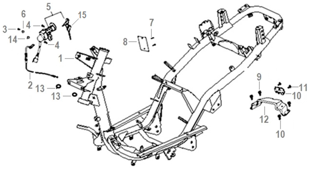 Náhradní díly pro KEEWAY FACT EVO 125 2021 - F11 - Rám (sestava) - rozkres