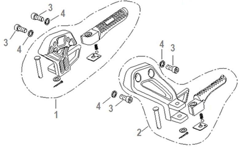 Náhradní díly pro KEEWAY FACT EVO 125 2021 - F13 - Pedály - rozkres