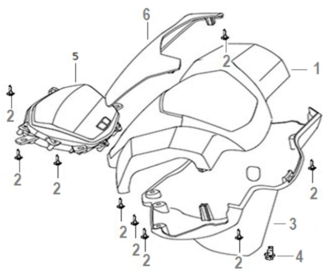 Náhradní díly pro KEEWAY FACT EVO 125 2021 - F15 - Kryt řídítek - rozkres